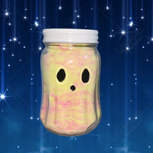 Ghost Glass Jar Bath Bomb Crumble - Reusable Spooky Decor
