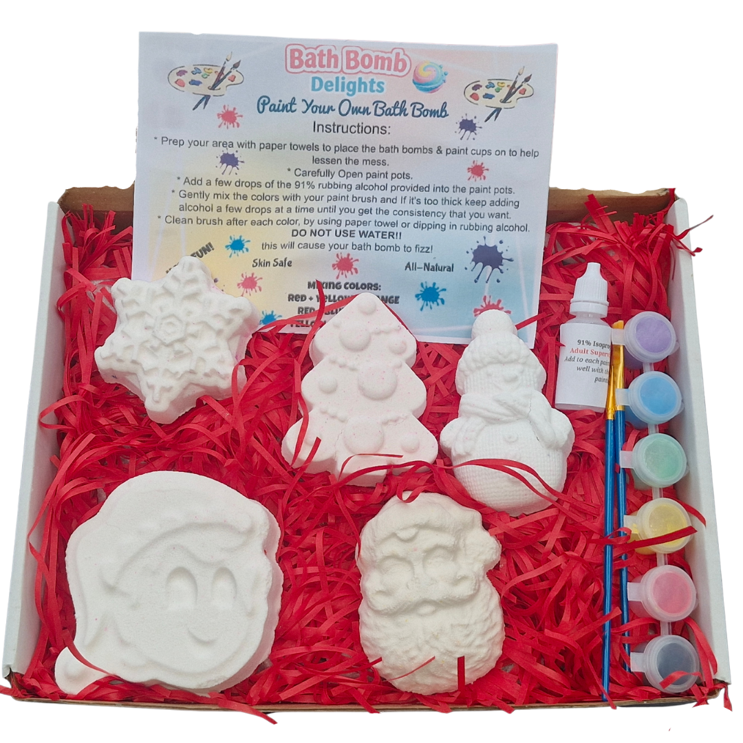 Paint Your Own Christmas Bath Bomb Kit – DIY Festive Gift Set