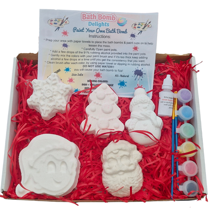 Paint Your Own Christmas Bath Bomb Kit – DIY Festive Gift Set